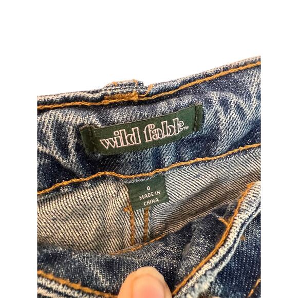 Wild Fable High Rise Curvy Straight Jeans Size 0/32 Blue Denim Stretch NWT - Picture 3 of 5